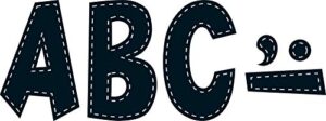 teacher created resources black stitch 7-inch fun font letters
