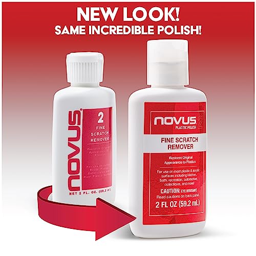 NOVUS 7033 | Plastic Clean & Shine | Fine Scratch Remover #2 | 2 Ounce Bottle