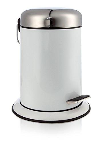 Möve Steel Stand & Push Push Pedal Bin One Size White