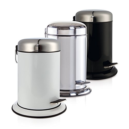 Möve Steel Stand & Push Push Pedal Bin One Size White