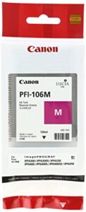 canon pfi-106m 6623b001aa imageprograf ipf6400 ipf6450 ink cartridge (magenta) in retail packaging