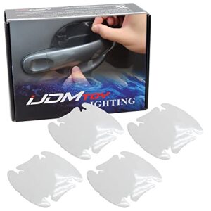 ijdmtoy 4pc set universal fit clear/transparent scratch protection films for car truck suv side door handle cup