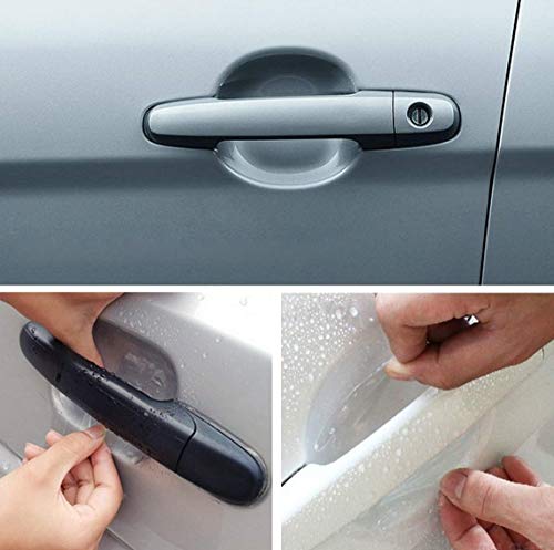 iJDMTOY 4pc Set Universal Fit Clear/Transparent Scratch Protection Films for Car Truck SUV Side Door Handle Cup