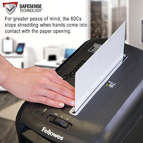 Fellowes Powershred 60Cs 10-Sheet Cross-Cut Paper and Credit Card Shredder with SafeSense Technology (4606001)