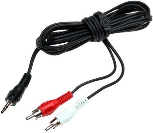 Stereo Headphone 3.5mm Plug to Dual RCA Plugs Y Adapter Splitter Cable