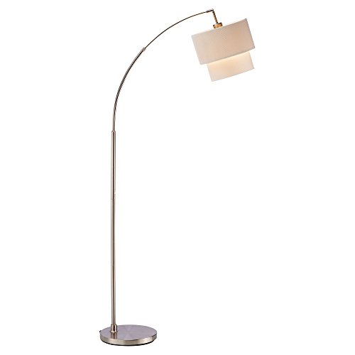 Adesso 3029-12 Gala Floor Lamp, 66-71 in, 150W Incandescent/CFL, Brushed Steel, 1 Arc Lamp