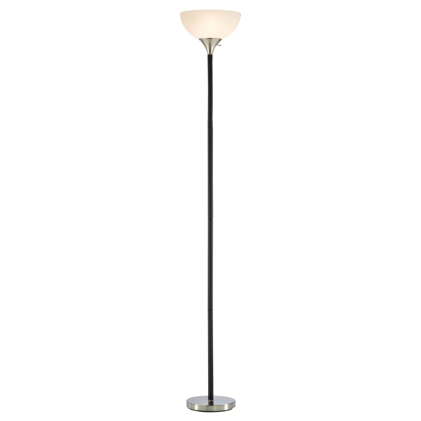 Adesso 7007-01 Gander Floor Lamp, 71 in., 150 W Incandescent/equiv. CFL, Black Foam, 1 Floor Lamp