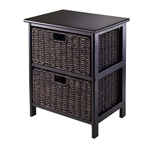 Winsome Omaha Storage/Organization, 2 Baskets, Black/Chocolate