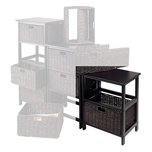 Winsome Omaha Storage/Organization, 2 Baskets, Black/Chocolate