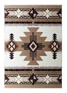 south west native american area rug design c318 ivory (5 feet x 7 feet)