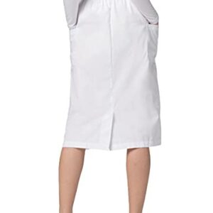 Adar Universal Scrub Skirts for Women - A-Line Cargo Pocket Scrub Skirt - 703 - White - L