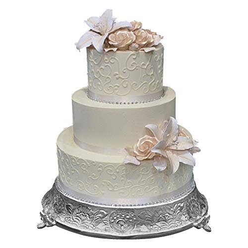 GiftBay Wedding Cake Stand Tapered Round 14" (top) Diameter, Strongly Built For Professional Bakers