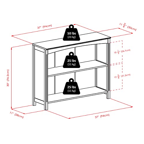 Winsome Terrace Storage Shelf 3-Tier Wide in Espresso, 37-Inch