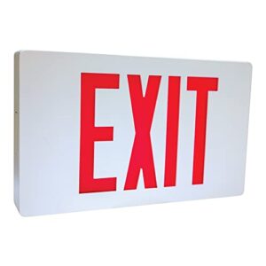 sure-lites cx61wh led die cast exit sign, white housing, single face, red and green letters
