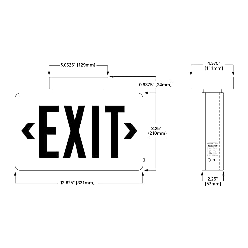 Sure-Lites CX61WH LED Die Cast Exit Sign, White Housing, Single Face, Red and Green Letters