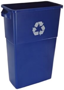 impact 7023-11r polyethylene thin bin container, 23 gallon capacity, 11" length x 23" width x 30" height, blue recycle (case of 4)