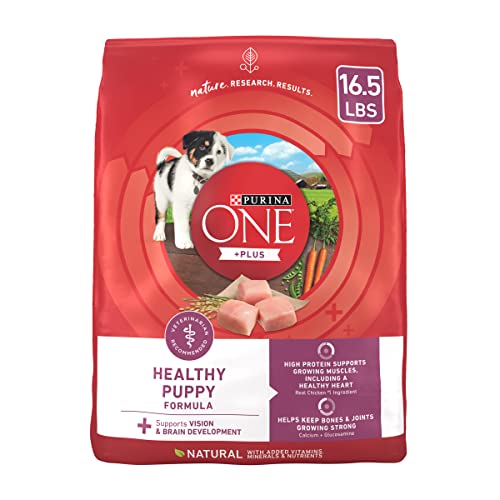 Purina ONE Plus Healthy Puppy Formula High Protein Natural Dry Puppy Food with added vitamins, minerals and nutrients - 16.5 lb. Bag