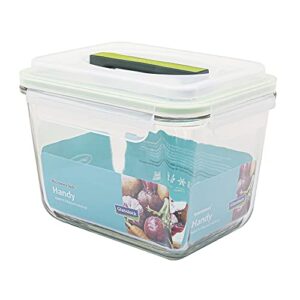 rectangular handy tempered glass food container 2500ml - glasslock airtight anti spill rp602