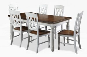monarch white/oak 5piece dining set by home styles, 7 piece
