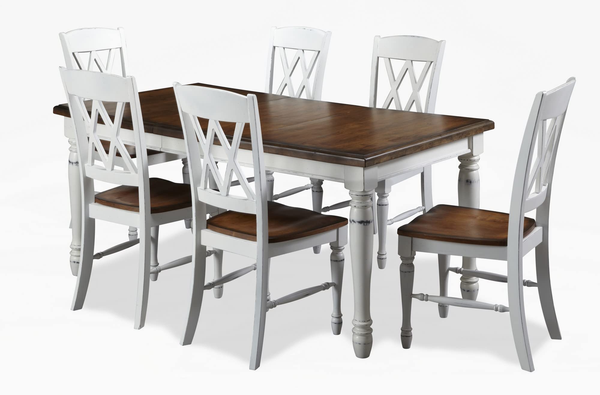 Monarch White/Oak 5Piece Dining Set by Home Styles, 7 Piece