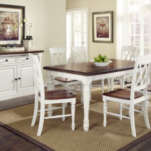 Monarch White/Oak 5Piece Dining Set by Home Styles, 7 Piece