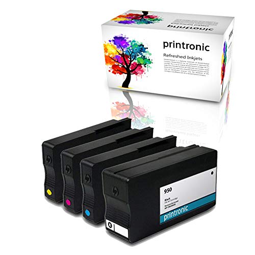 Printronic Remanufactured Ink Cartridge for HP 950 HP 951 for OfficeJet 8100 8600 Inkjet Printers (4 Pack)