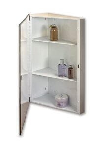 jensen 867p36wh corner medicine cabinet with beveled mirror, 16-inch by 36-inch