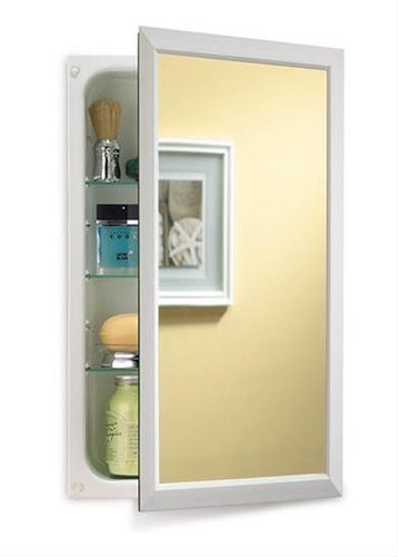 Jensen 625N244WHC Hampton Recessed and Framed Medicine Cabinet, White