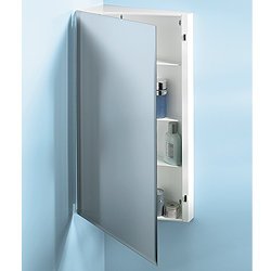 jensen 867p30wh corner medicine cabinet with beveled mirror, 16-inch by 30-inch