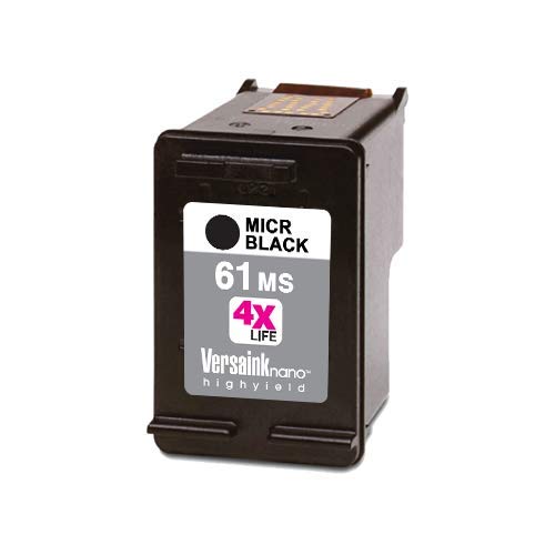 VersaInk-Nano HP MICR 61MS Ink Cartridge for Check Printing - Replacement for 61 Black (CH561WN), MICR Black, 1 (VH61MS-3337)