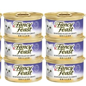 Fancy Feast Grilled Seafood Feast in Gravy Canned Cat Food, 3-oz, case of 12 cans