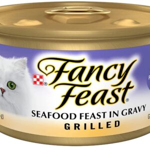 Fancy Feast Grilled Seafood Feast in Gravy Canned Cat Food, 3-oz, case of 12 cans