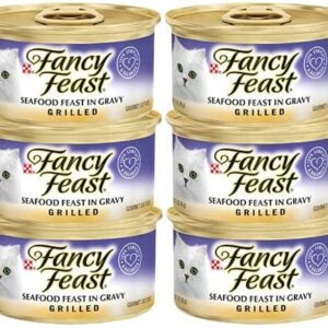 Fancy Feast Grilled Seafood Feast in Gravy Canned Cat Food, 3-oz, case of 12 cans