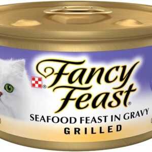 Fancy Feast Grilled Seafood Feast in Gravy Canned Cat Food, 3-oz, case of 12 cans