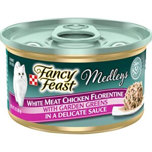 purina fancy feast elegant medley chicken case florentine cat food (case of 24)