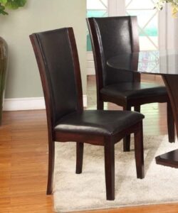 roundhill furniture kecco espresso solid wood dining chairs, set of 2