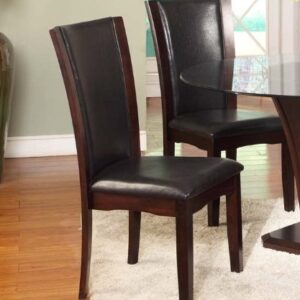 Roundhill Furniture Kecco Espresso Solid Wood Dining Chairs, Set of 2