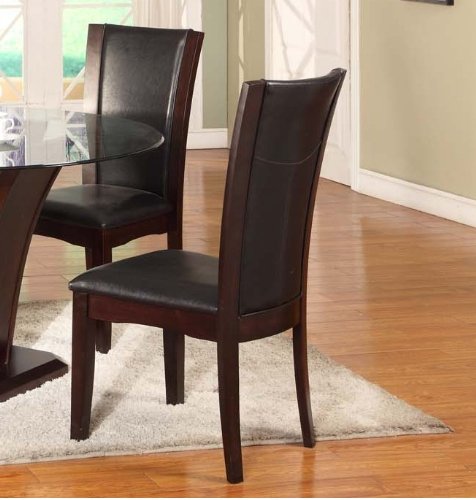 Roundhill Furniture Kecco Espresso Solid Wood Dining Chairs, Set of 2