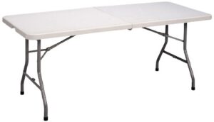 correll cp3072fm light weight blow molded fold in half table, for easy transportation, rectangular, 30"x72", gray granite