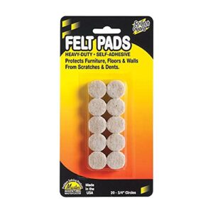 Master Manufacturing Company, 88493 Round Felt Pads, 3/4-Inch Diameter, 20/PK, Beige