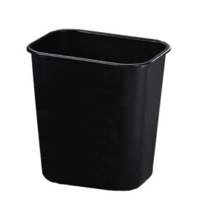 deskside plastic wastebasket, rectangular, 3.5gal, black, sold as 1 each