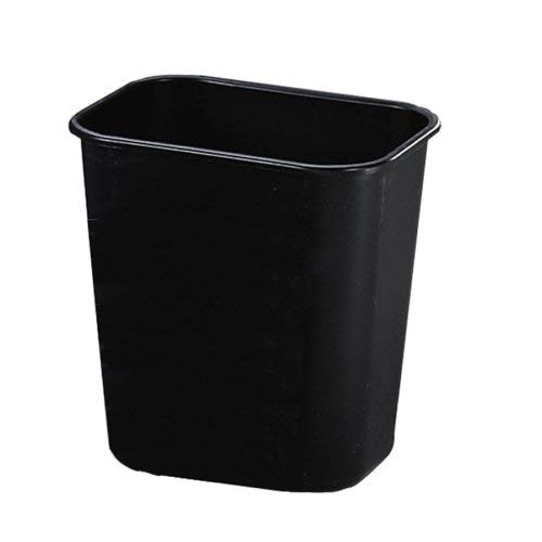 Deskside Plastic Wastebasket, Rectangular, 3.5gal, Black, Sold as 1 Each