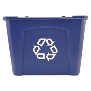 rubbermaid commercial 571473be stacking recycle bin rectangular polyethylene 14gal blue