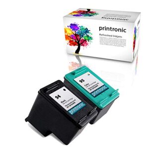 printronic remanufactured ink cartridge replacement for hp 94 hp 95 (1 black, 1 color)