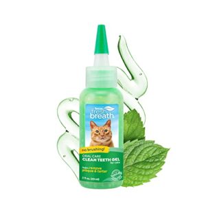 tropiclean fresh breath for cats | no brush dental gel for cats | cat breath freshener toothpaste for plaque, tartar & stinky breath | made in the usa | 2 oz.