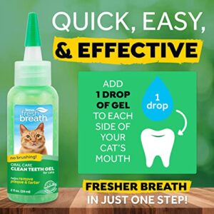 TropiClean Fresh Breath for Cats | No Brush Dental Gel for Cats | Cat Breath Freshener Toothpaste for Plaque, Tartar & Stinky Breath | Made in the USA | 2 oz.