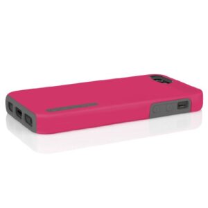 iPhone 5 5S SE Case, Incipio DualPro Case Shockproof Hard Shell Hybrid Authentic Rugged Cover - Charcoal/Pink