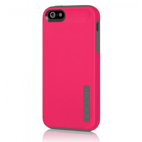 iPhone 5 5S SE Case, Incipio DualPro Case Shockproof Hard Shell Hybrid Authentic Rugged Cover - Charcoal/Pink