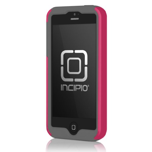 iPhone 5 5S SE Case, Incipio DualPro Case Shockproof Hard Shell Hybrid Authentic Rugged Cover - Charcoal/Pink