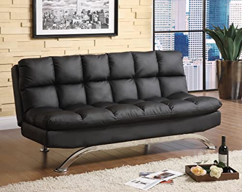 Furniture of America Adelle Convertible Sofa/Futon, Black